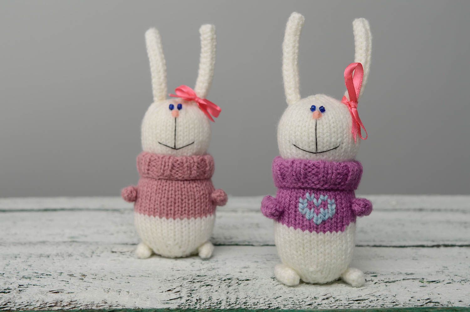 Homemade knitted toy Bunny photo 5