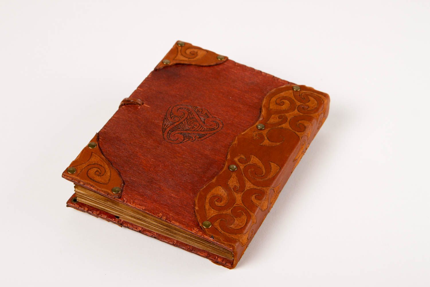 Design Tagebuch handmade schönes Notizbuch Geschenk für Freund braun elegant  foto 3