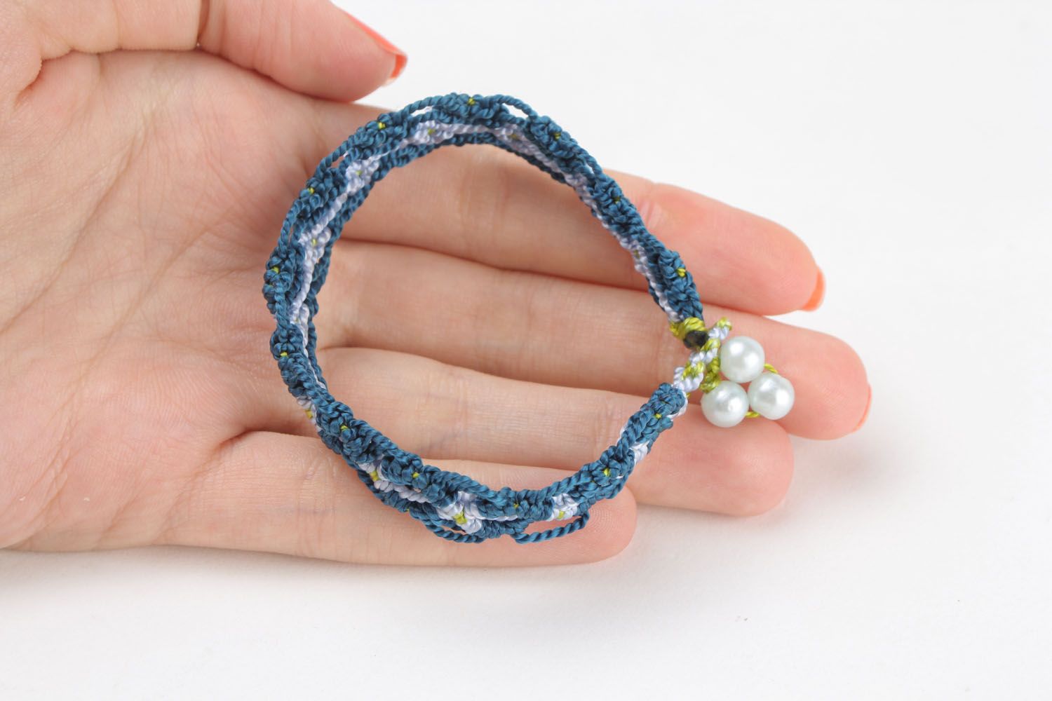 Blue threaded bracelet  photo 2