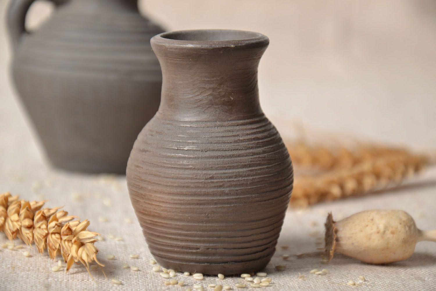 3 inches ceramic pitcher shape vase for shelf décor 0,21 lb photo 1