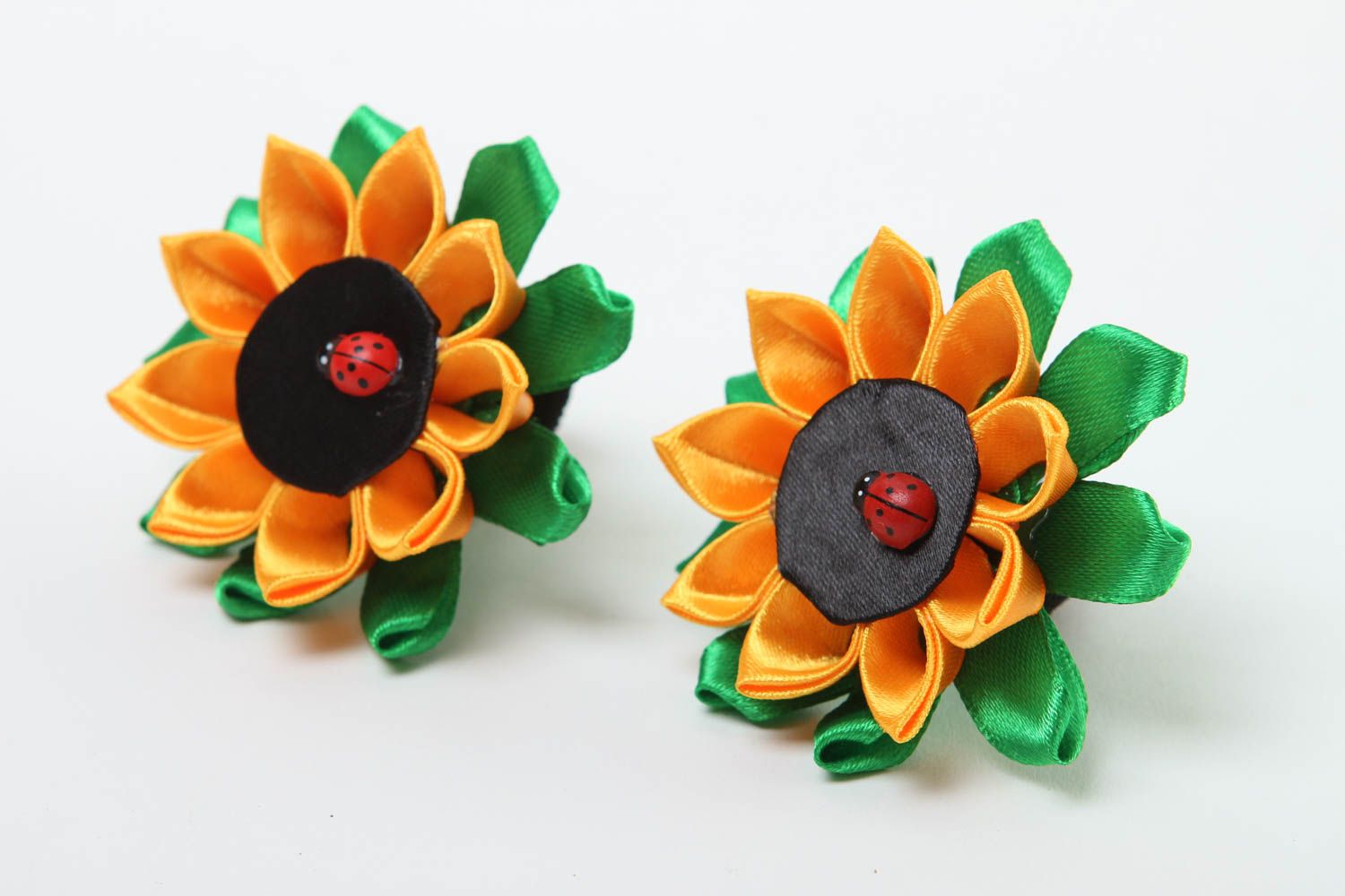 Handmade hair ties hair accessories for girls kanzashi flowers presents for girl photo 2