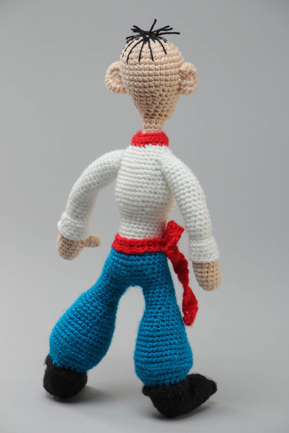 Petit jouet décoratif tricoté fait main design original pour enfant Cosaque photo 4