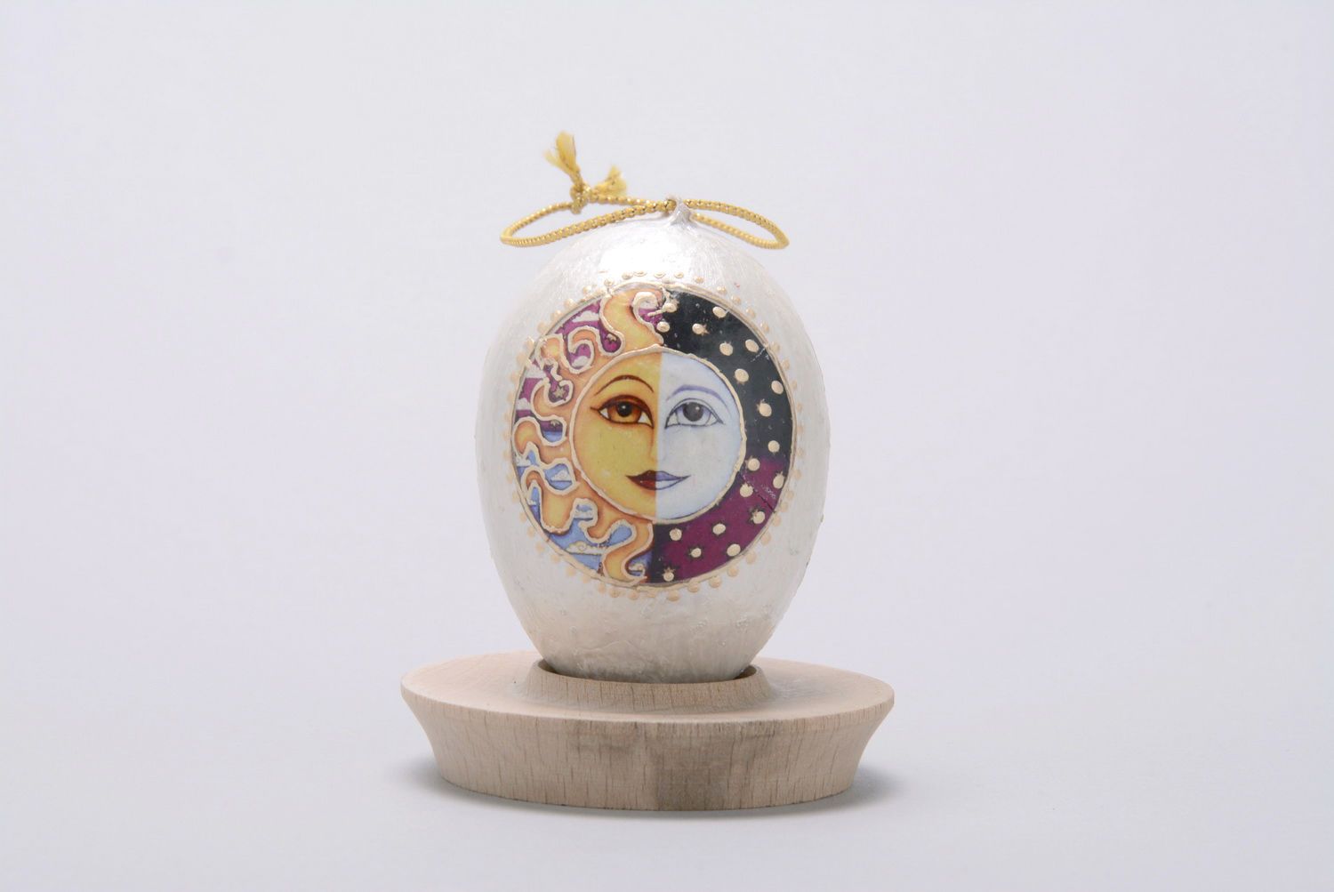 Pendente d'arredo fatto a mano a forma di uovo dipinto decorazioni di casa
 foto 3