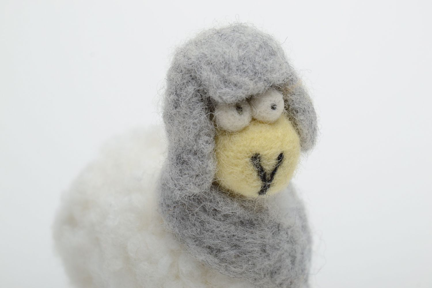 Interior toy felted of wool Lamb with Scarf photo 3