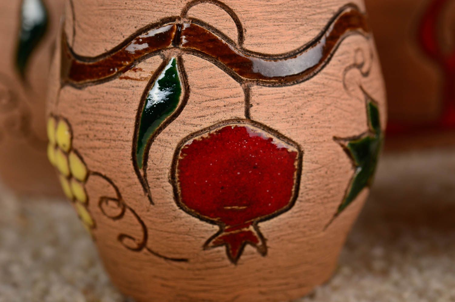 Cruche à l'eau fait main Verre céramique 6 pcs Vaisselle ethnique belle photo 3