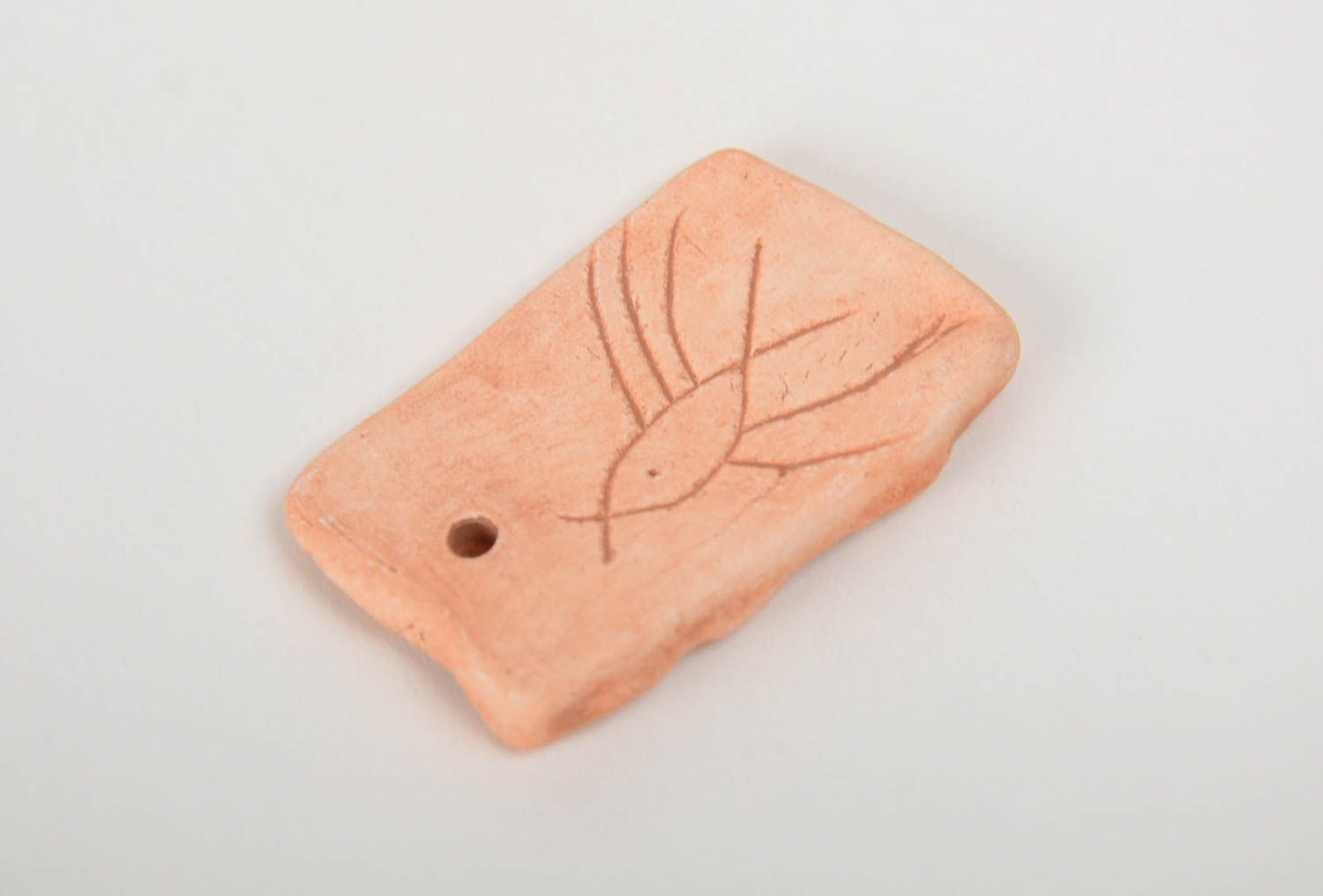 Unusual handmade DIY clay blank for pendant making beautiful relief photo 3