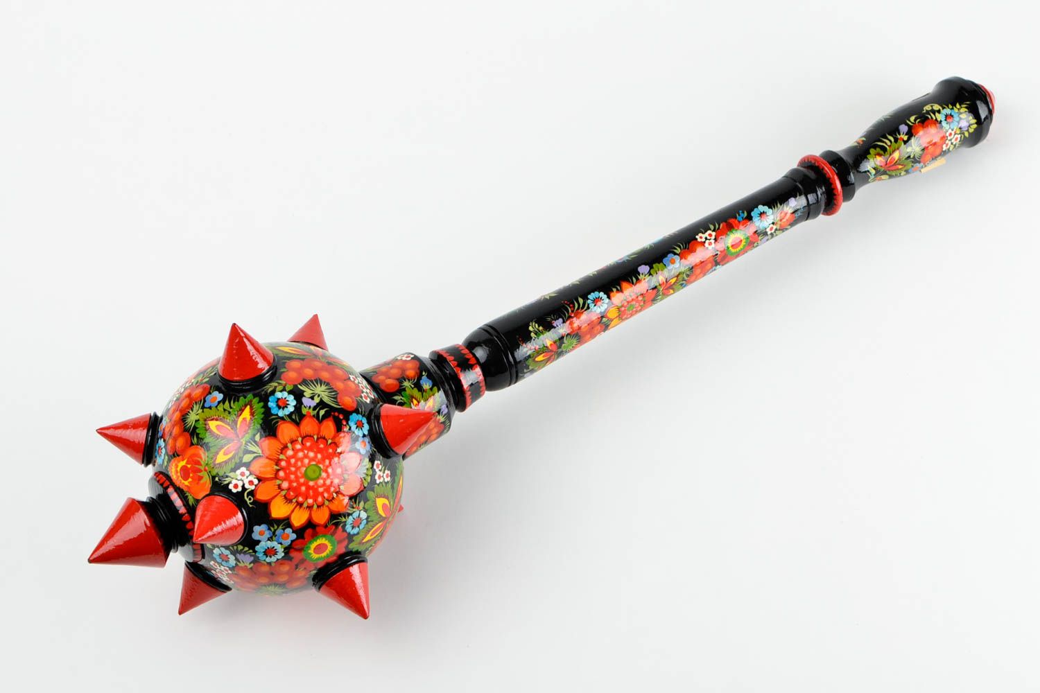 Handmade mace painted wooden mace decorative weapon decorative use only photo 4