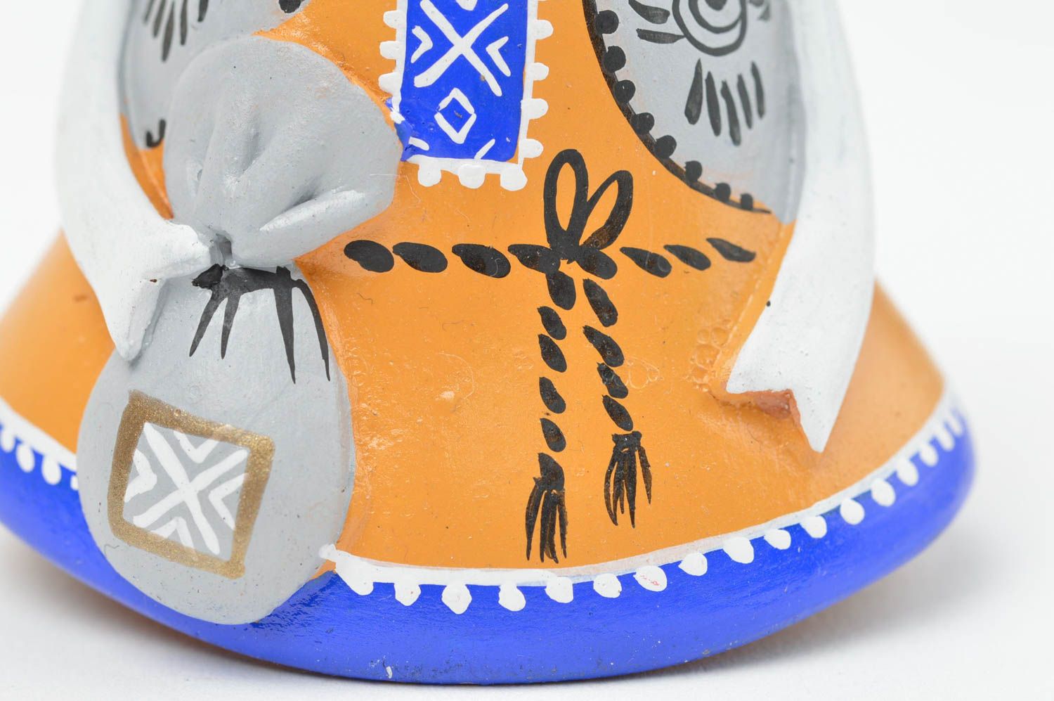 Cloche céramique faite main décoration originale Chèvre en foulard brillant photo 5