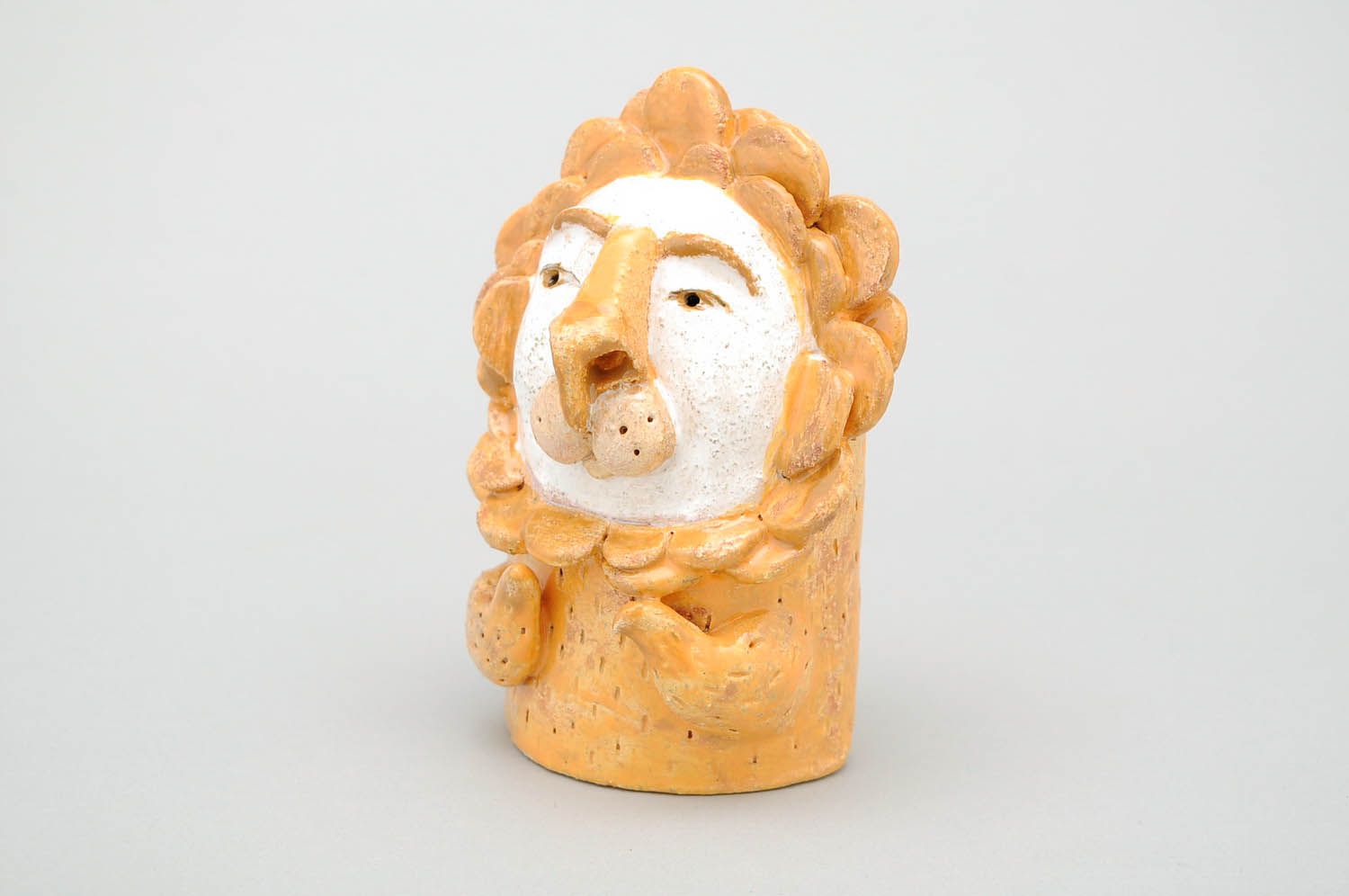 Statuette made of clay Ginger lion photo 3