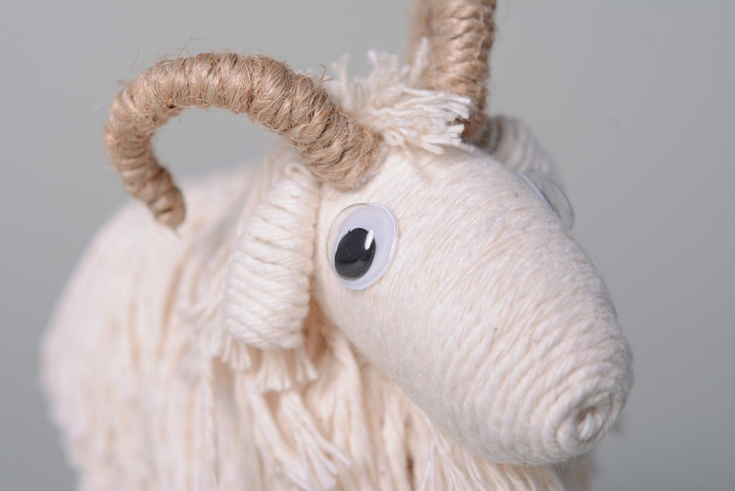 Handmade cotton fabric soft toy for interior decor Goat photo 2