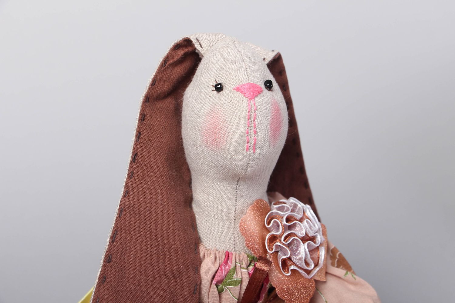 Linen fabric toy hare Rosa photo 2