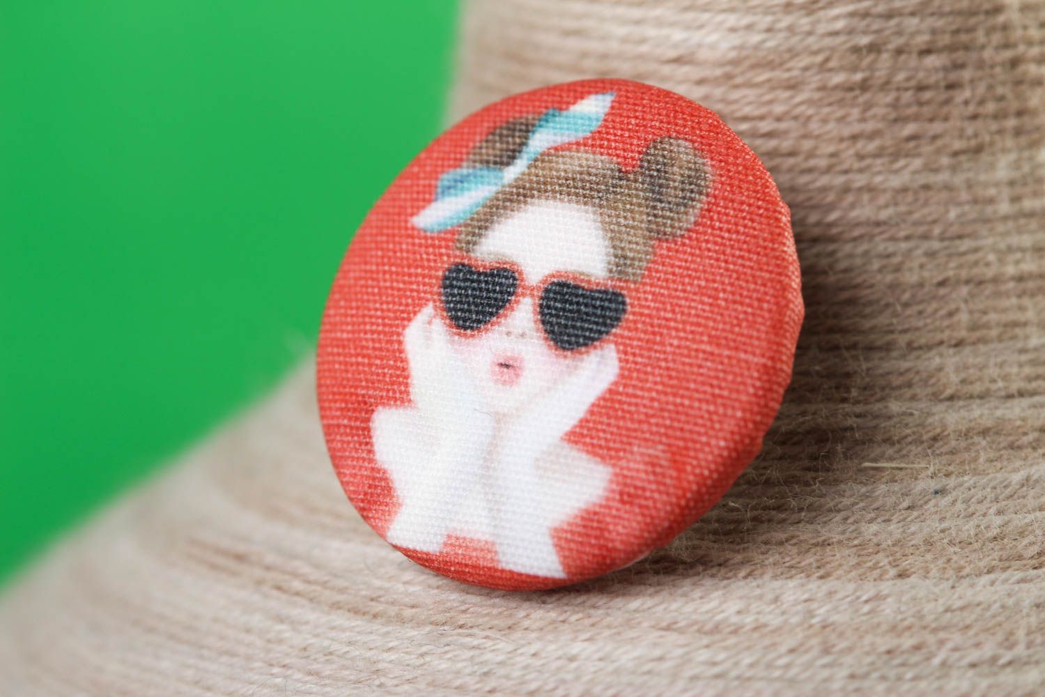 Beautiful handmade buttons stylish plastic button printed fabric button photo 1