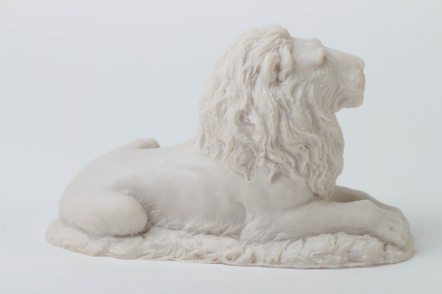 Figurine lion fait main Objet à décorer Cadeau original en marbre et résine photo 3