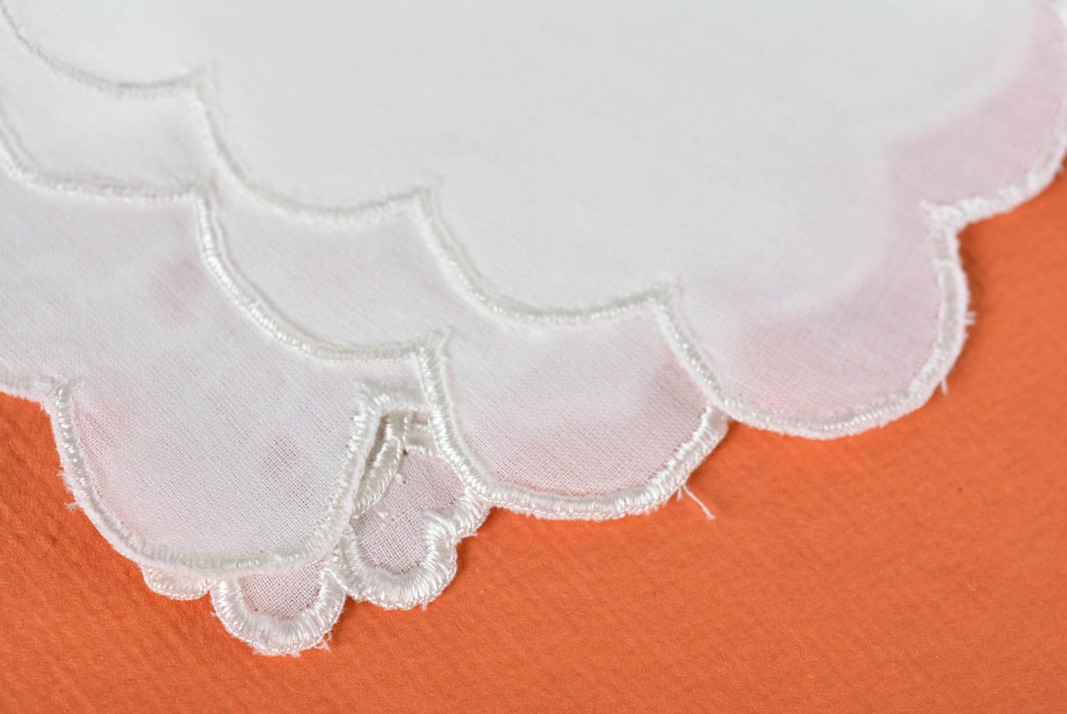 Носовой платок ручной работы модный платок белоснежный оригинальный подарок фото 5
