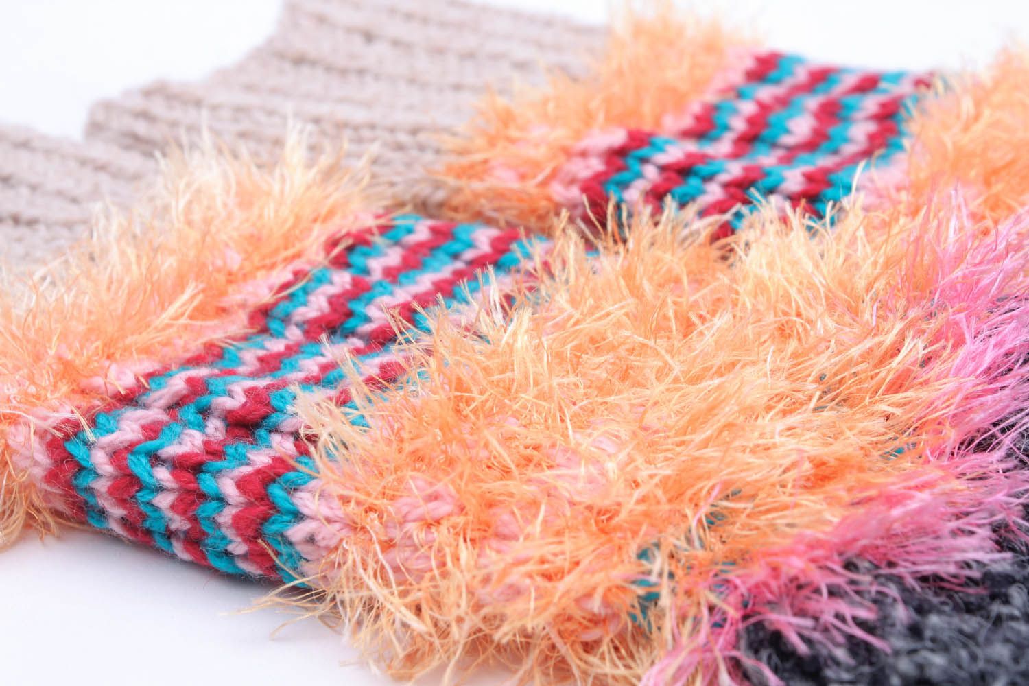 Meias quentes altas tricotadas de lã à mão roupas de mulher artesanais foto 4