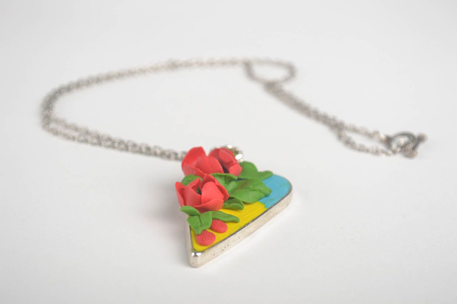 Handmade pendant designer pendant polymer clay pendant gift idea polymer jewelry photo 4