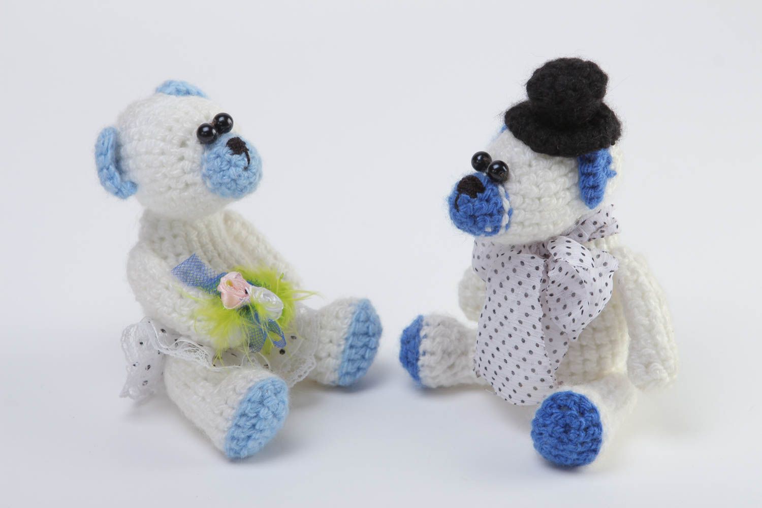 Handmade crochet toy collectible toys home design 2 pieces decorative use only photo 2