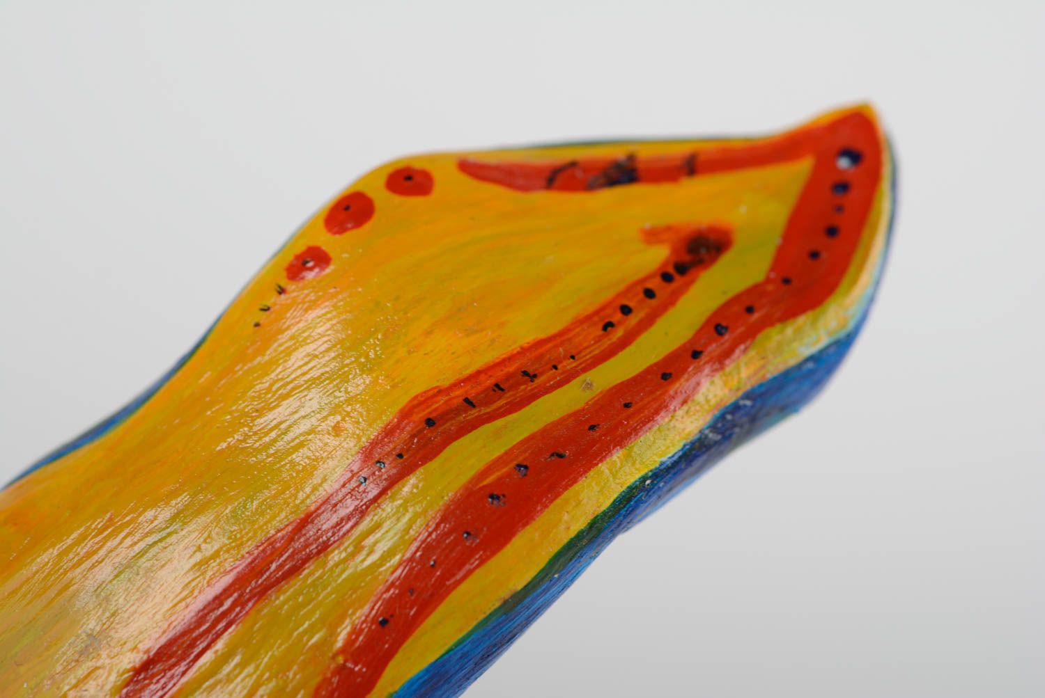 Figura de cerámica hecha a mano original pintada con tintes acrílicos estilosa foto 4