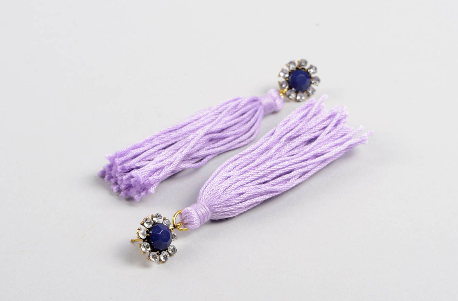 Handmade dangling earrings stylish designer earrings textile earrings photo 1