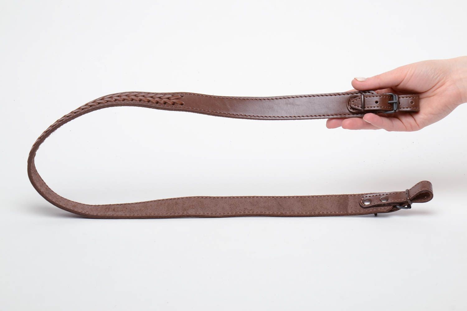 Woven leather rifle sling photo 5