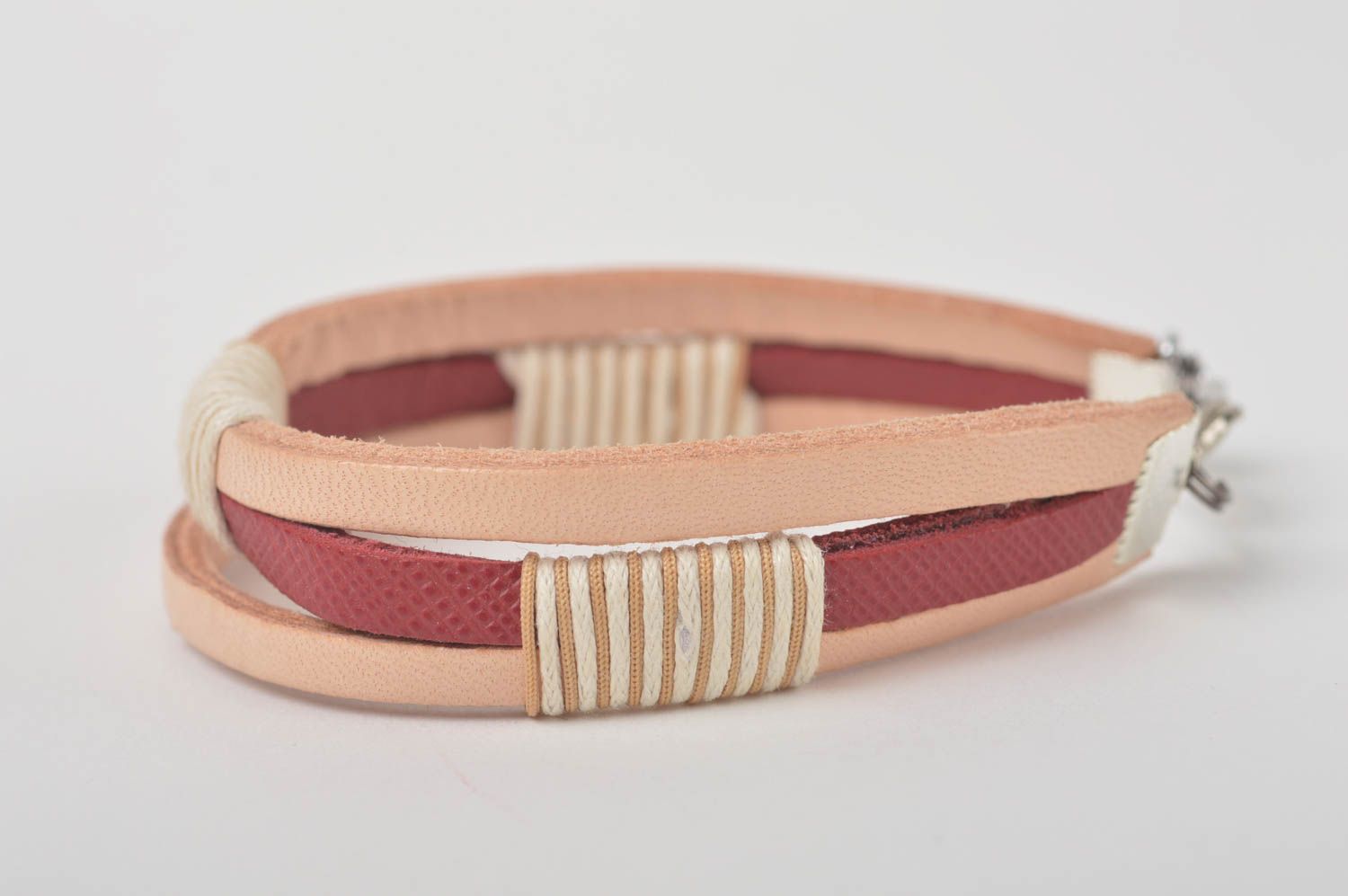 Bracelet en cuir naturel Bijou fait main design casual Cadeau pour femme photo 4