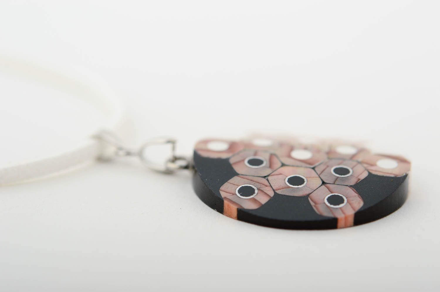 Handmade pendant unusual gift designer jewelry wooden pendant gift for her photo 4