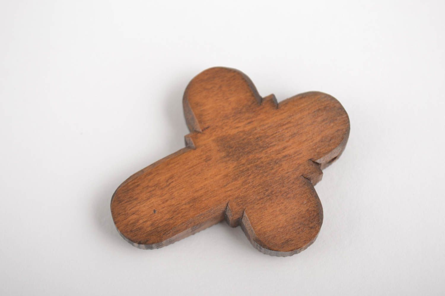 Croce di legno fatta a mano crocetta intagliata originale in legno bella  foto 2