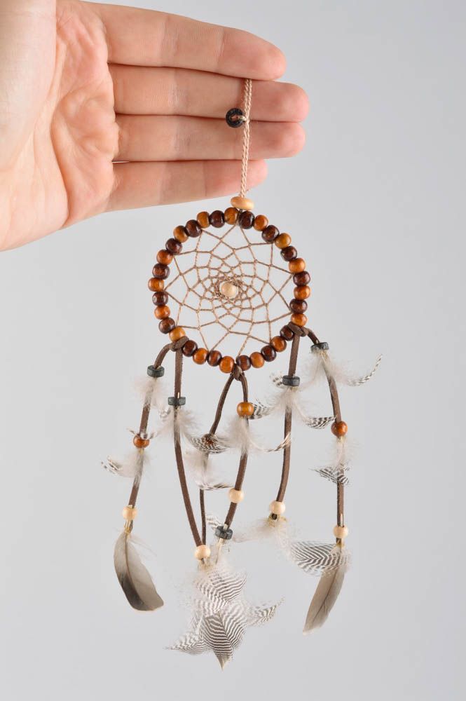 Handmade Indianer Traumfänger Deko Anhänger Schutz Amulett Haus Deko braun foto 5