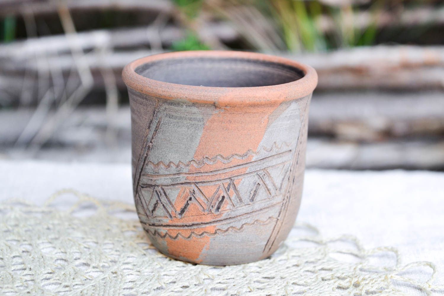 Clay mug handmade glass eco friendly tableware ceramic glass kitchen pottery photo 1