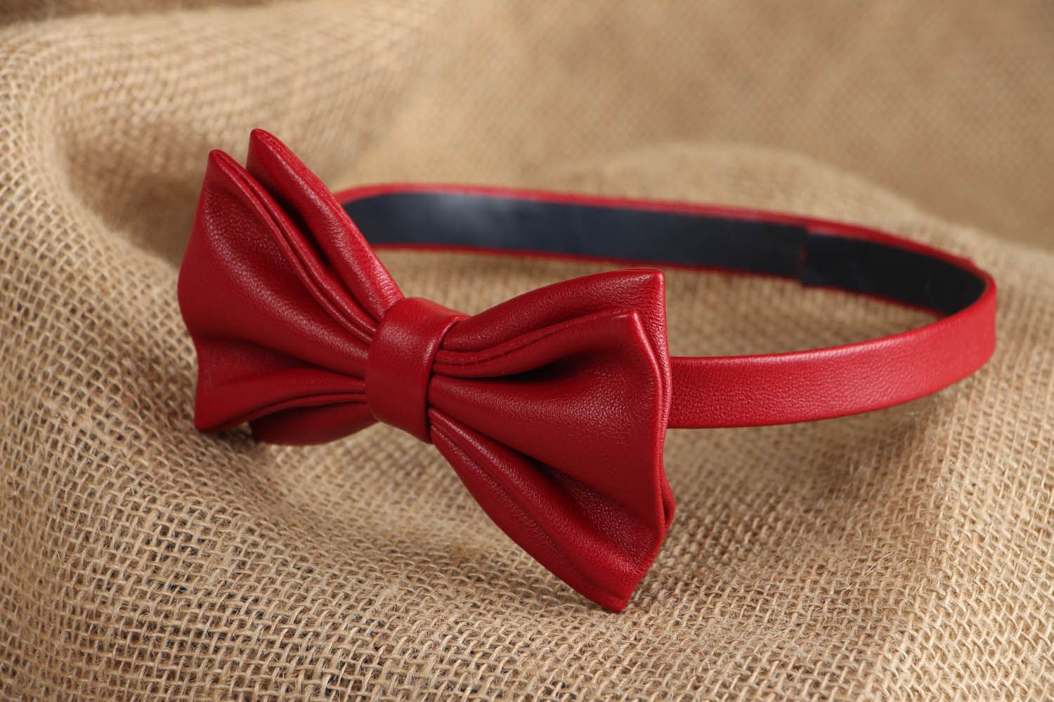 Leather bow tie photo 5