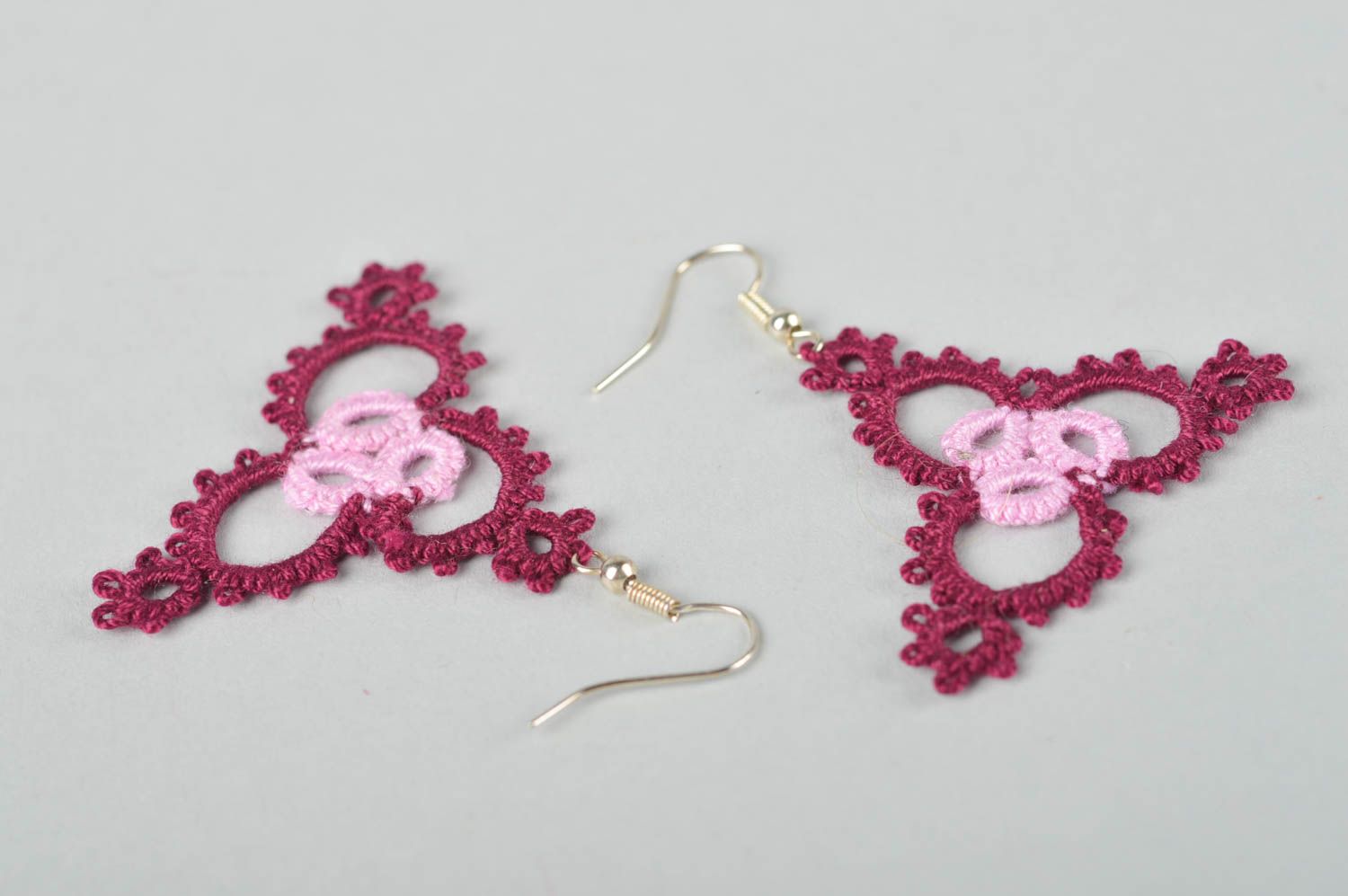 Stylish handmade woven earrings thread earrings fashion accessories for girls photo 5