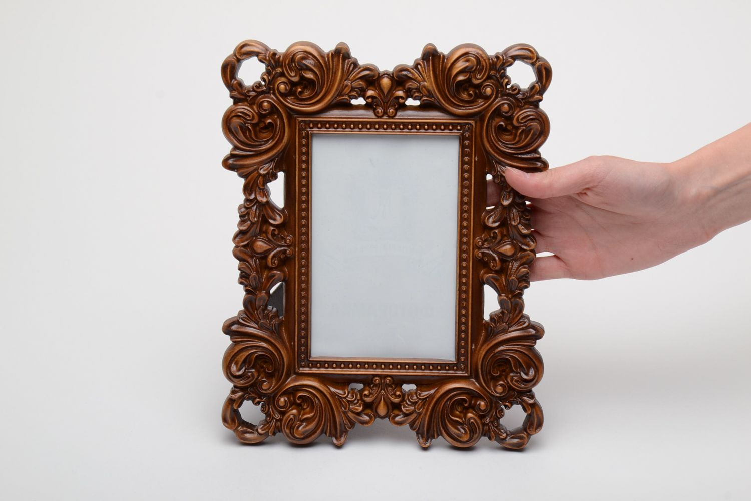 Handmade designer photo frame carved of wood  photo 5