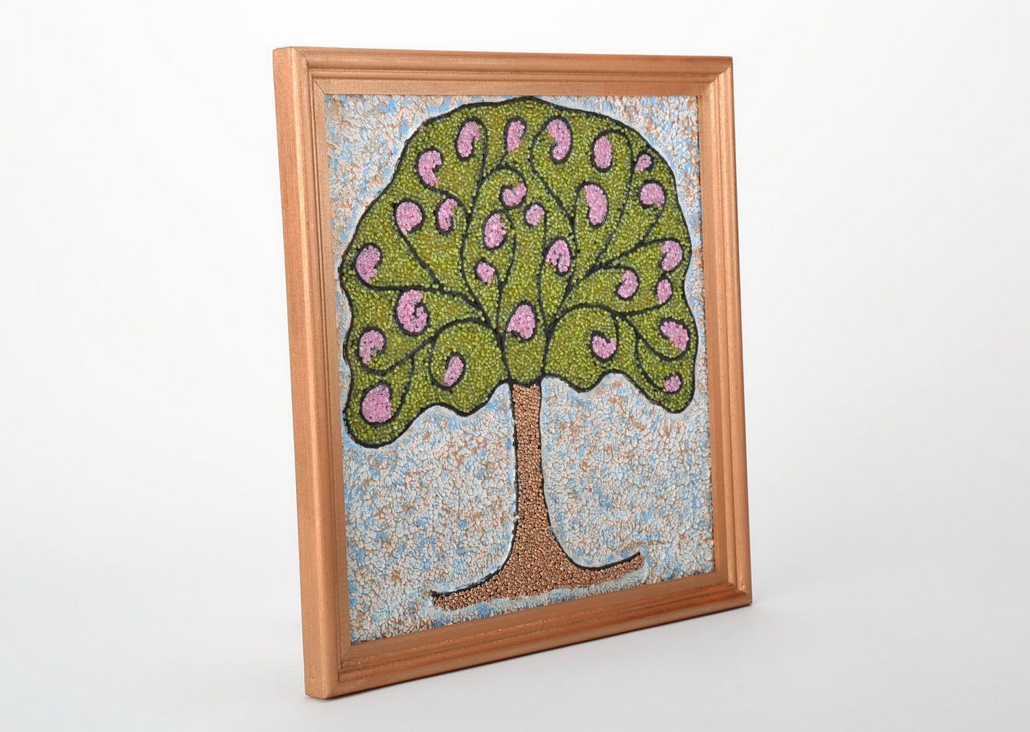Handgemachtes Wandbild aus Furnierholz Baum des Lebens foto 4