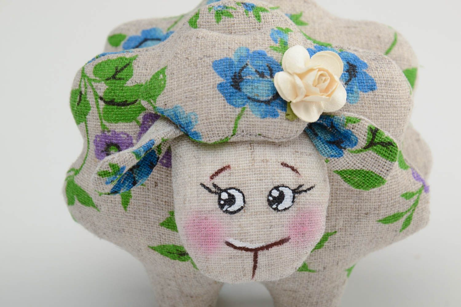 Handmade decorative fabric designer toy sweet lamb present for chidlren photo 3