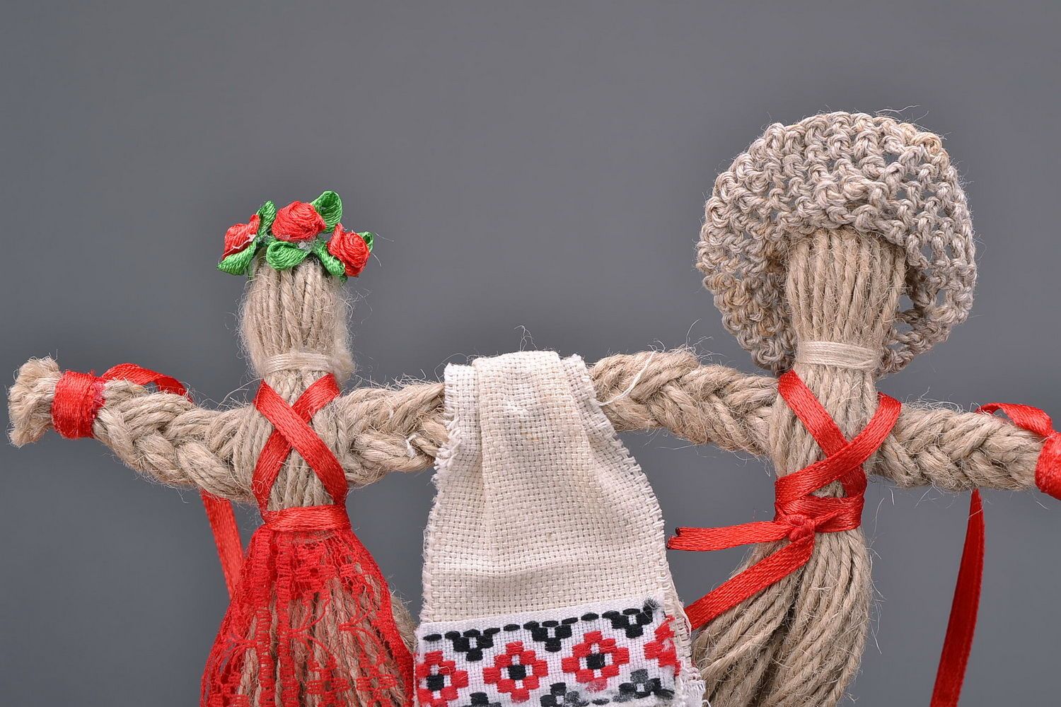 Bambole per nozze di stoffa fatte a mano amuleto talismano giocattolo slavo foto 4