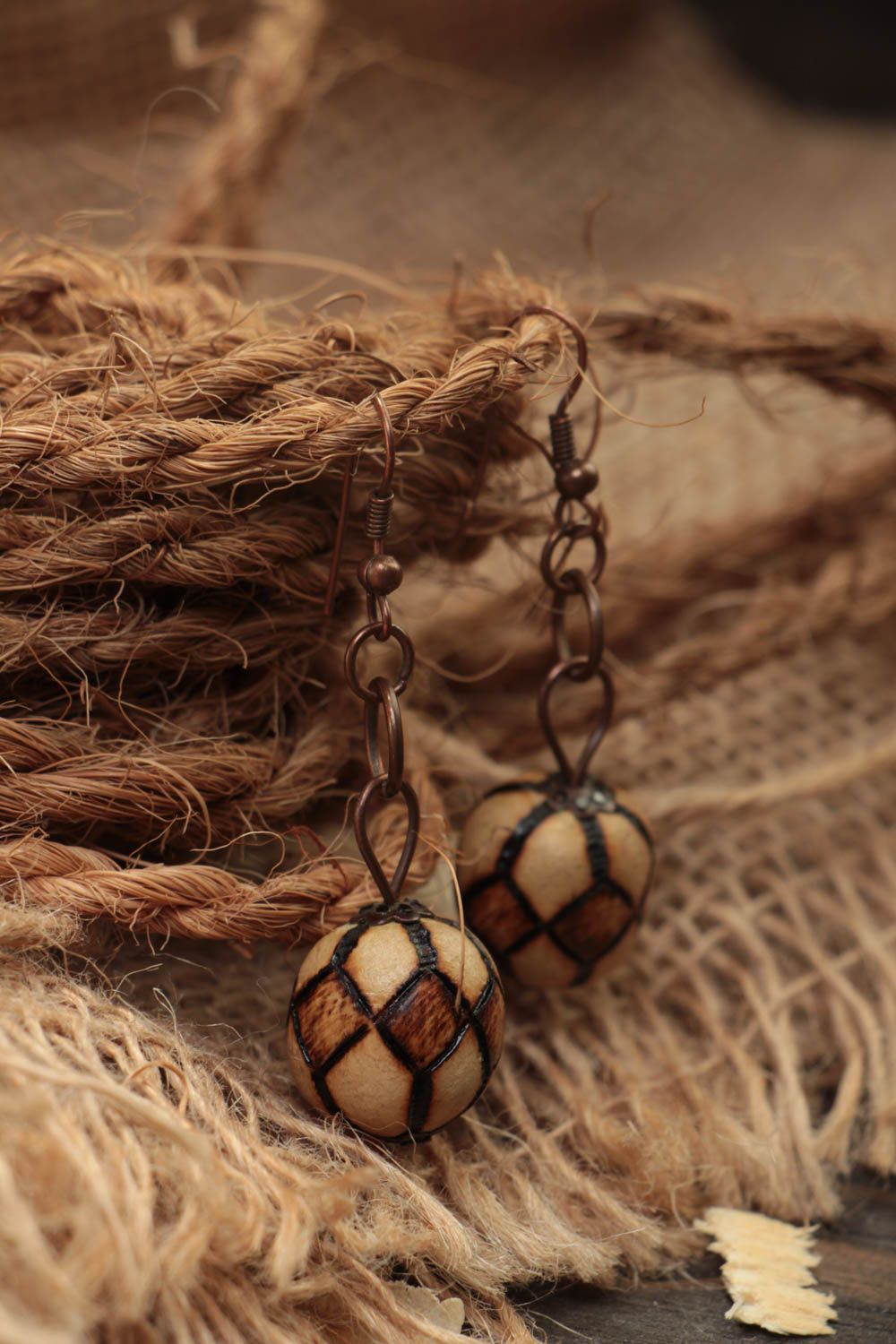 Handmade jewelry wooden earrings fashion earrings women accessories gift for her photo 1