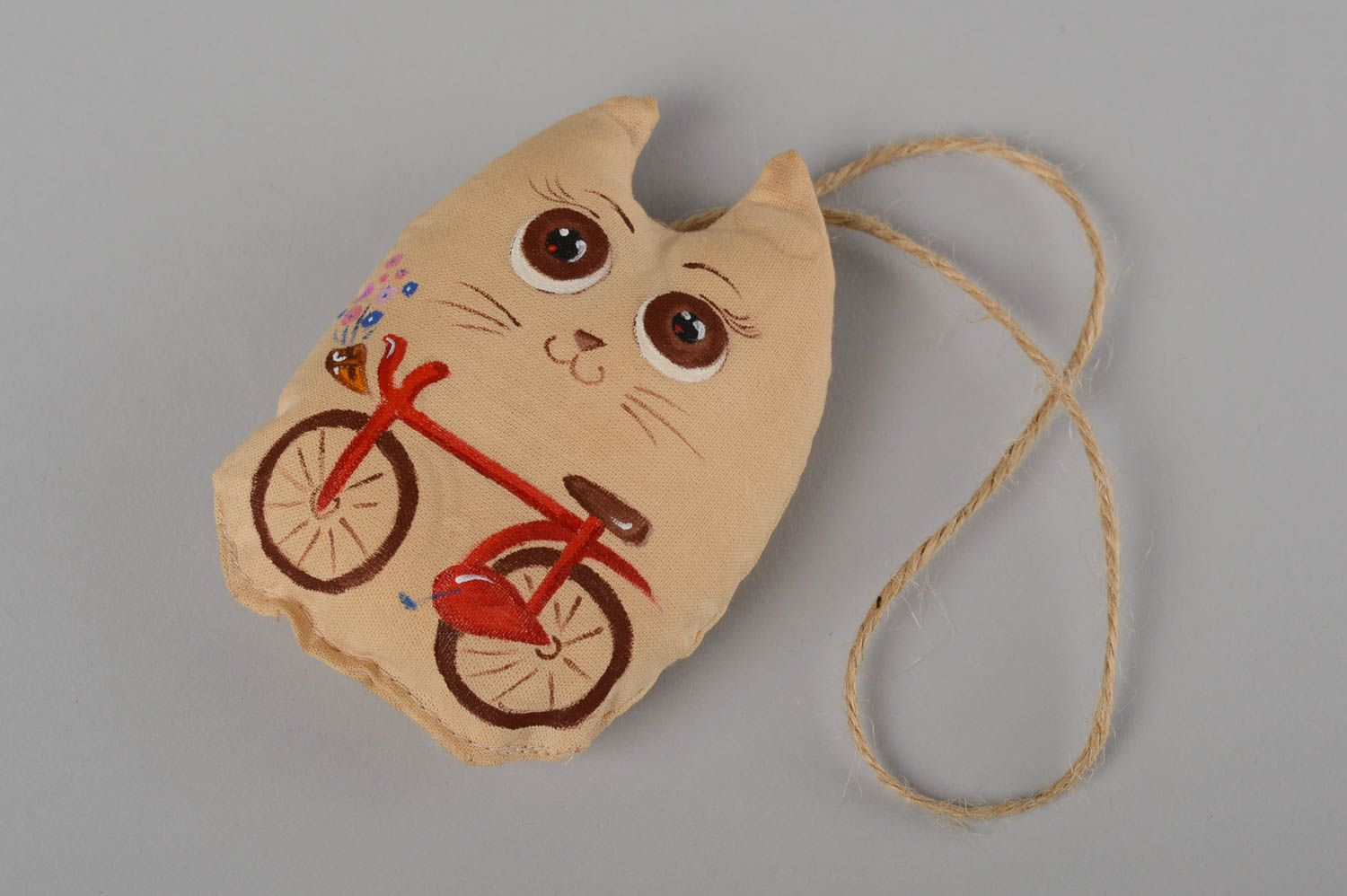 Handmade Deko Anhänger Kuscheltier Katze Stoff Spielzeug Geschenk für Kinder foto 2