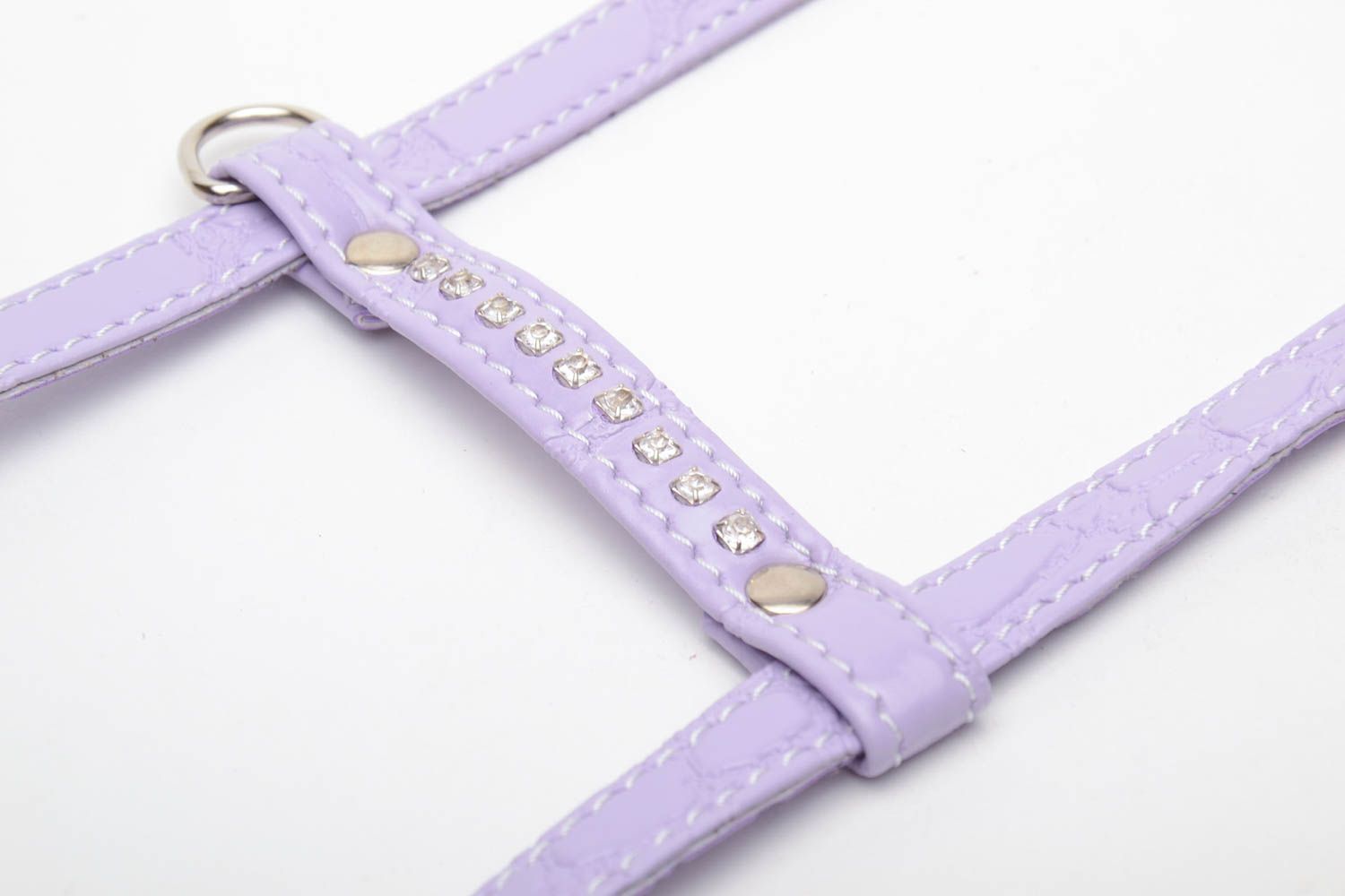 Violettes Hundegeschirr aus Leder  foto 3