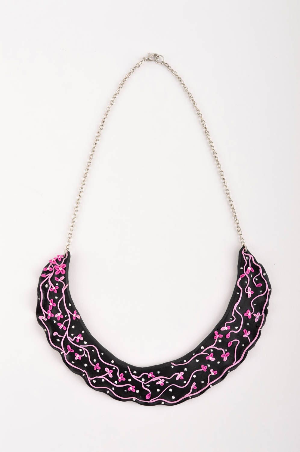 Handmade dark cute necklace elegant designer necklace evening jewelry photo 2