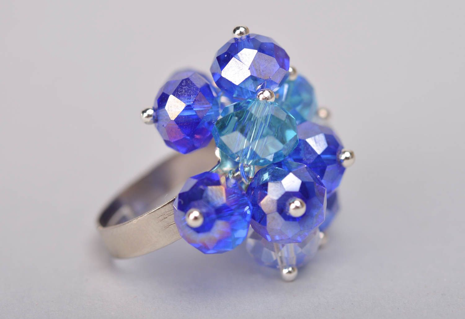 Ring Damen handmade Schmuck Ring Designer Accessoires Geschenk Ideen in Blau foto 3