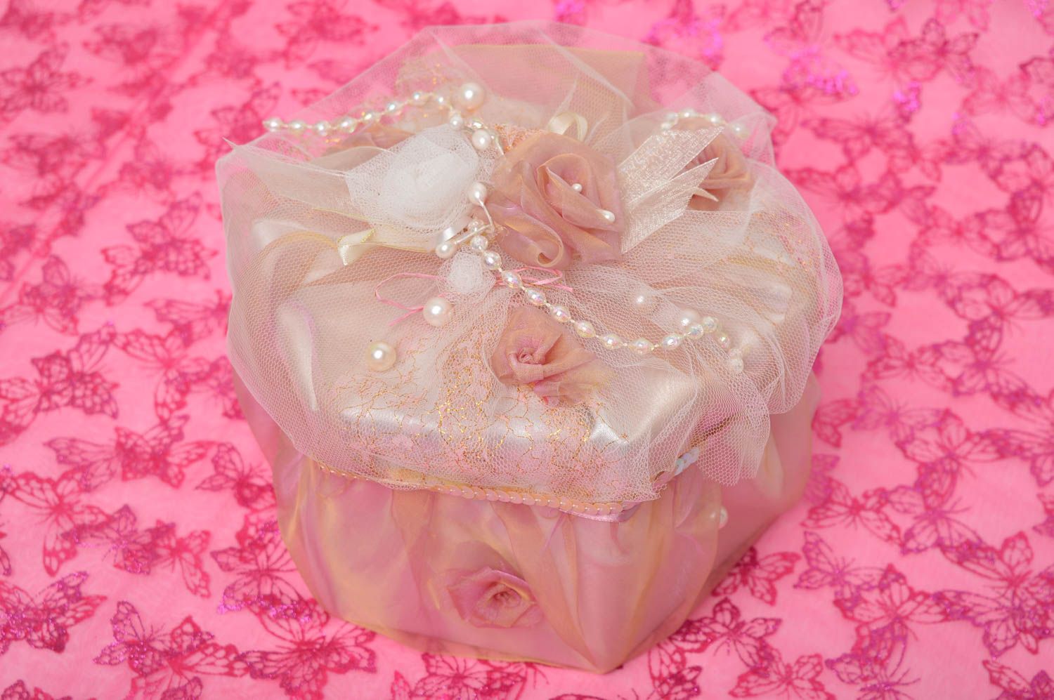 Корзинка для цветов хэнд мэйд свадебная корзинка розовая свадебный аксессуар фото 1