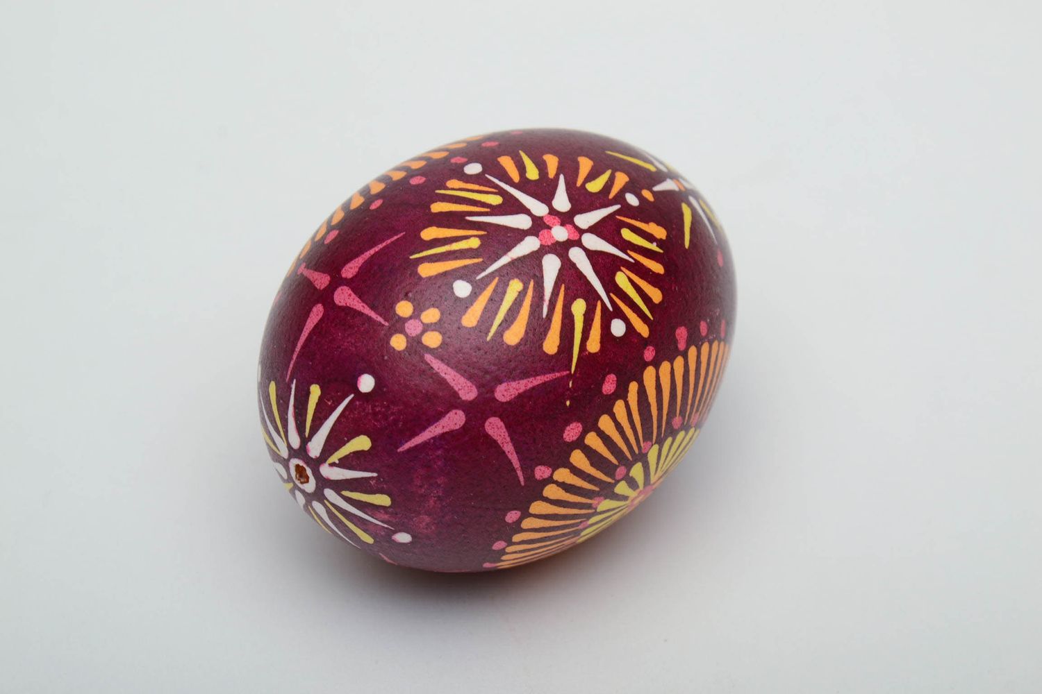 Handmade Easter egg with Lemkiv painting photo 3