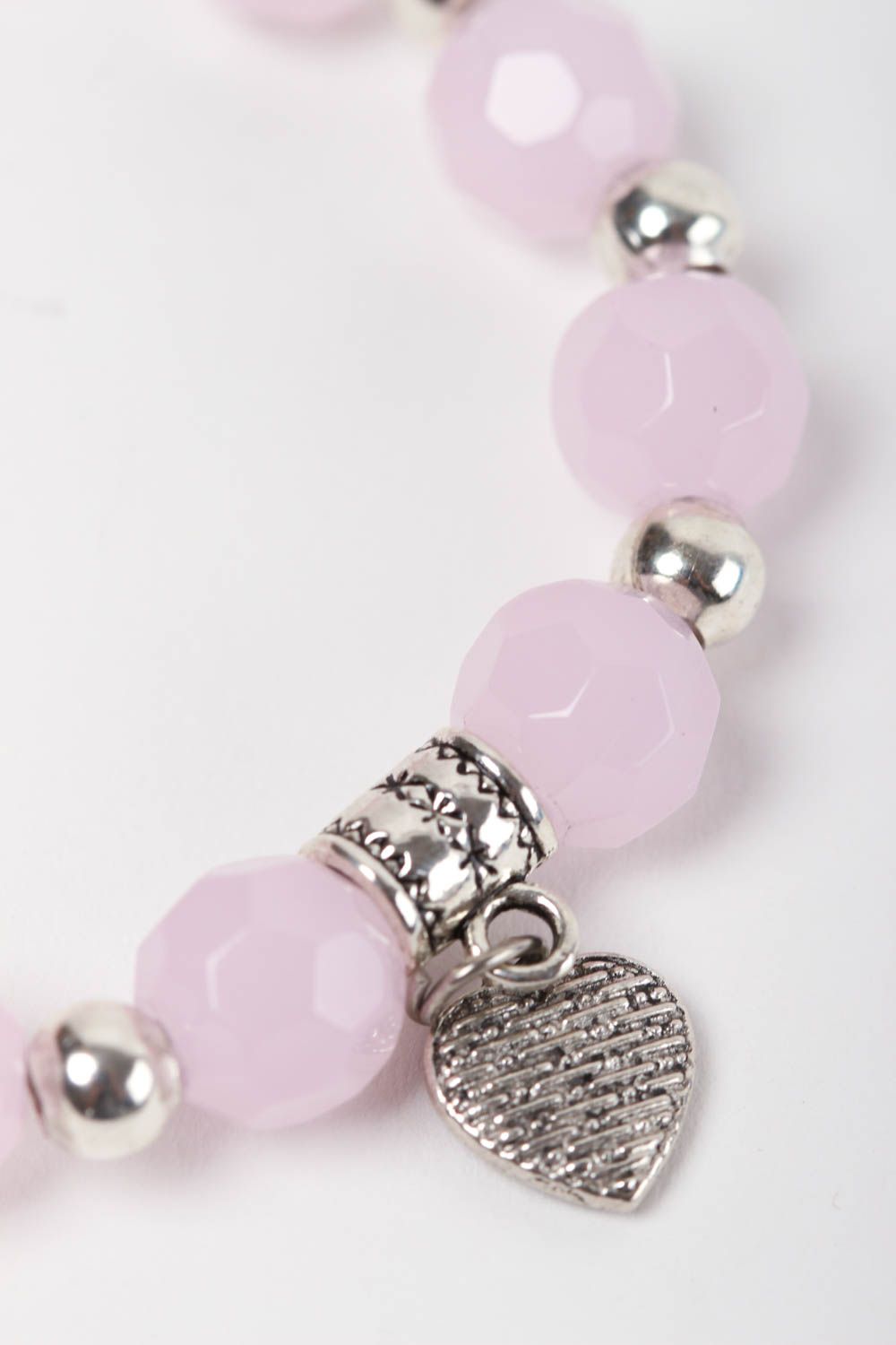 Pink quartz bracelet handmade jewelry with natural stones woven bracelets photo 3