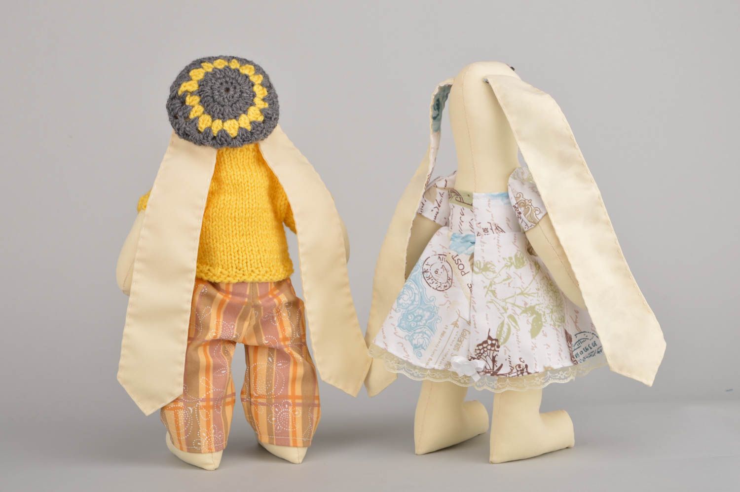 Set of 2 handmade fabric soft toys for kids stuffed toys interior decorating photo 5