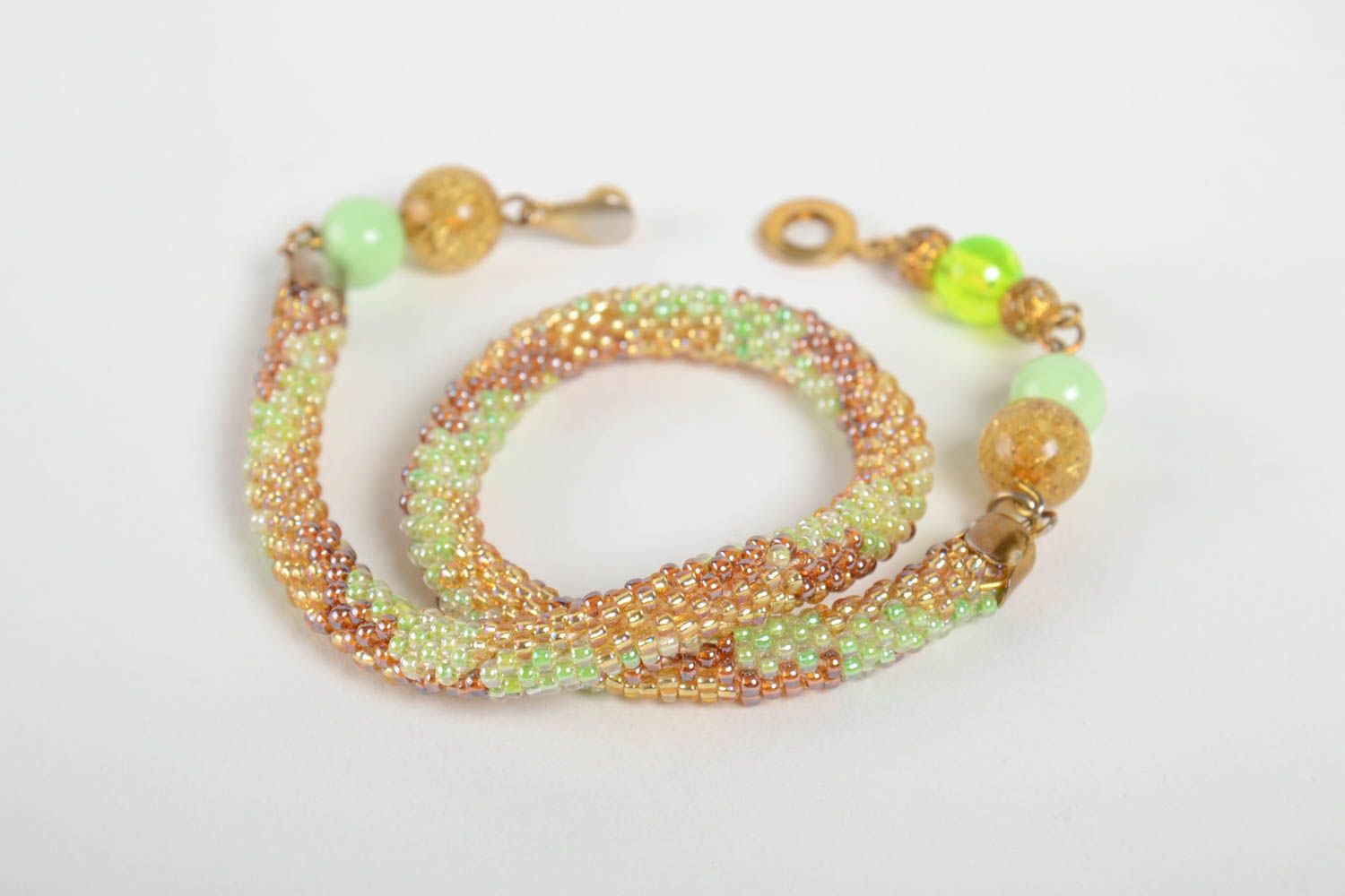 Two-row handmade beaded cord bracelet double wrap wrist bracelet gifts for her photo 5