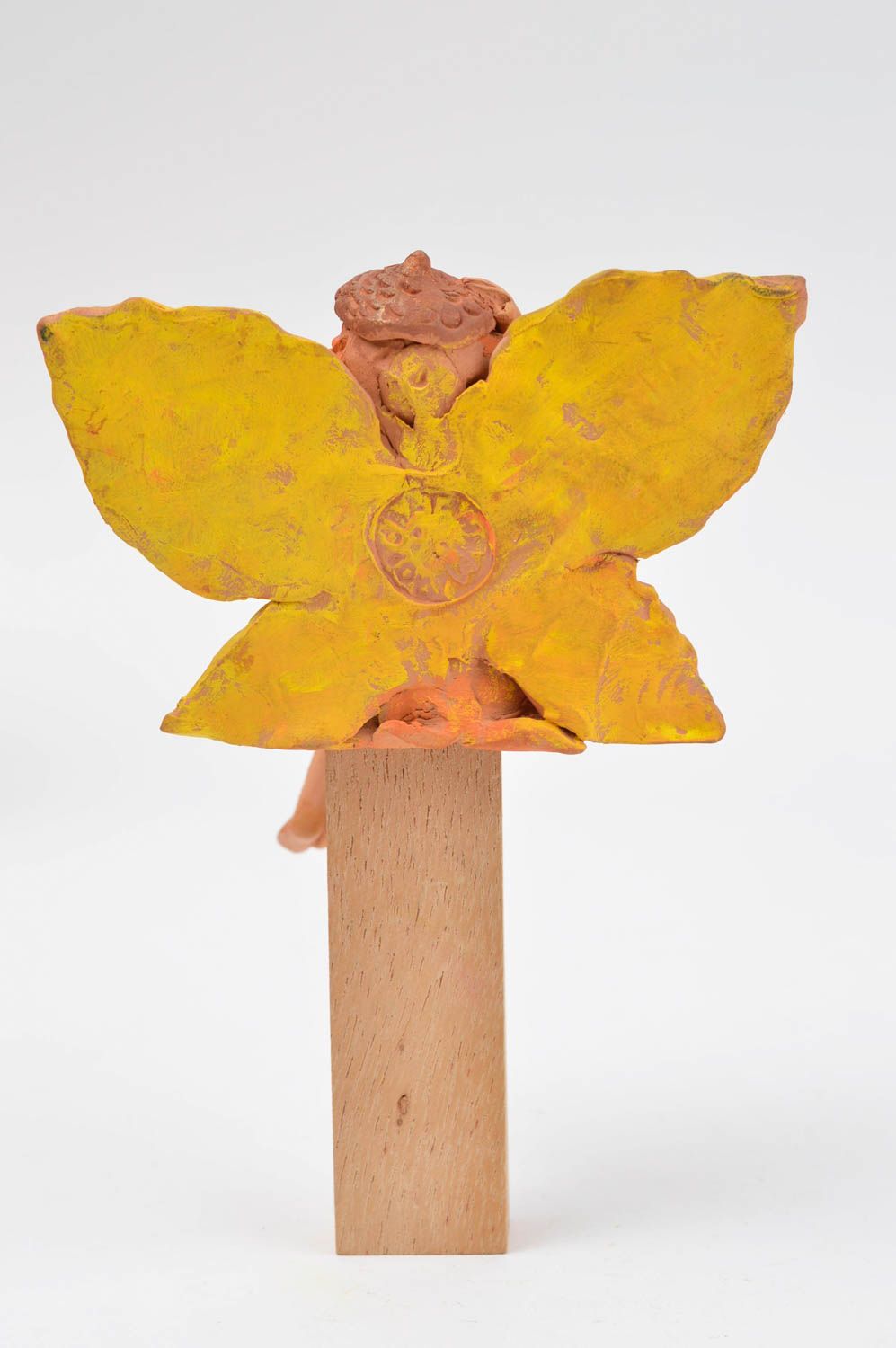 Figurine fée faite main Décoration de pot de fleur en céramique Idée déco photo 3