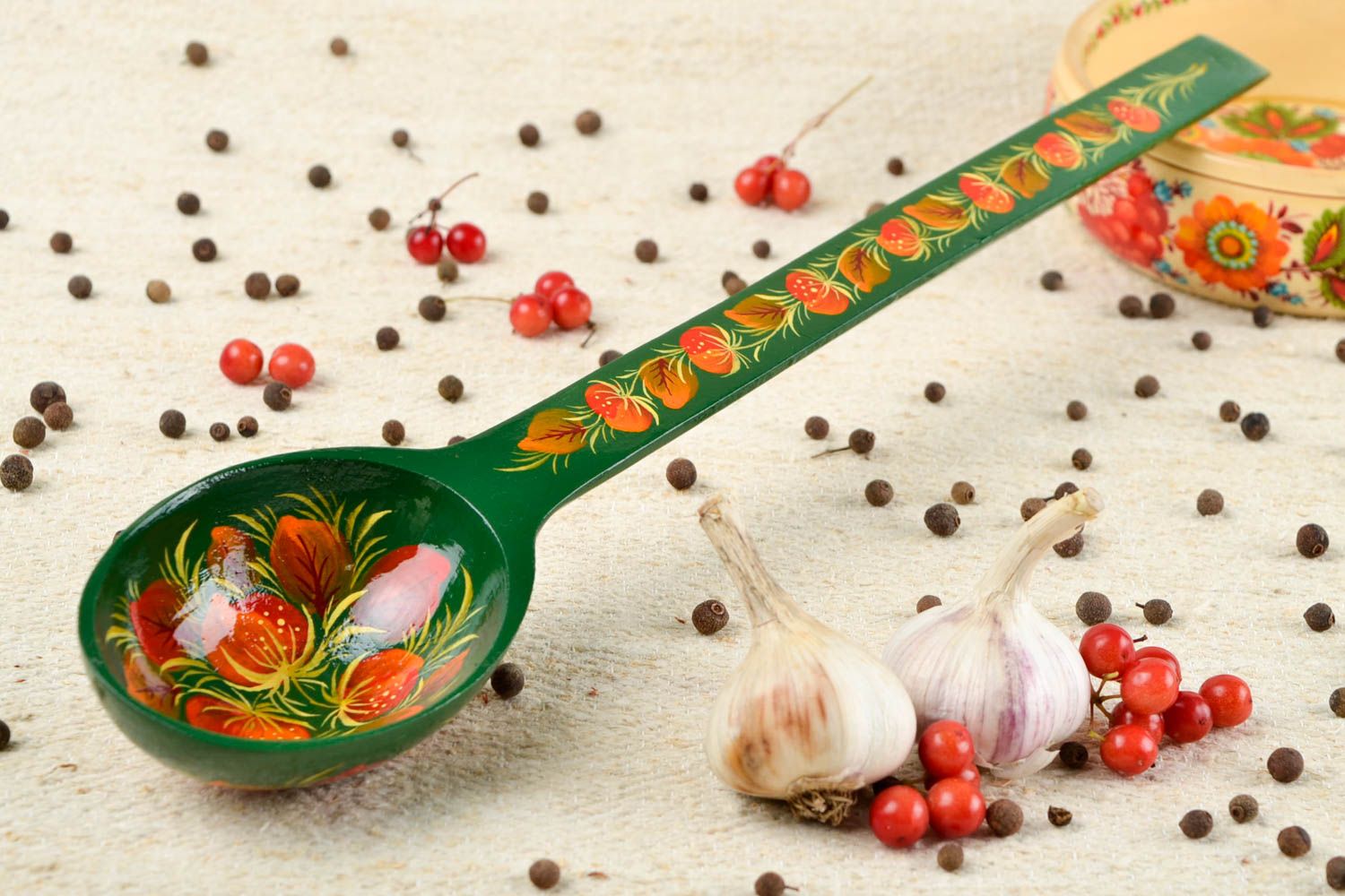 Handmade stylish wooden spoon ware in ethnic style beautiful painted spoon photo 1
