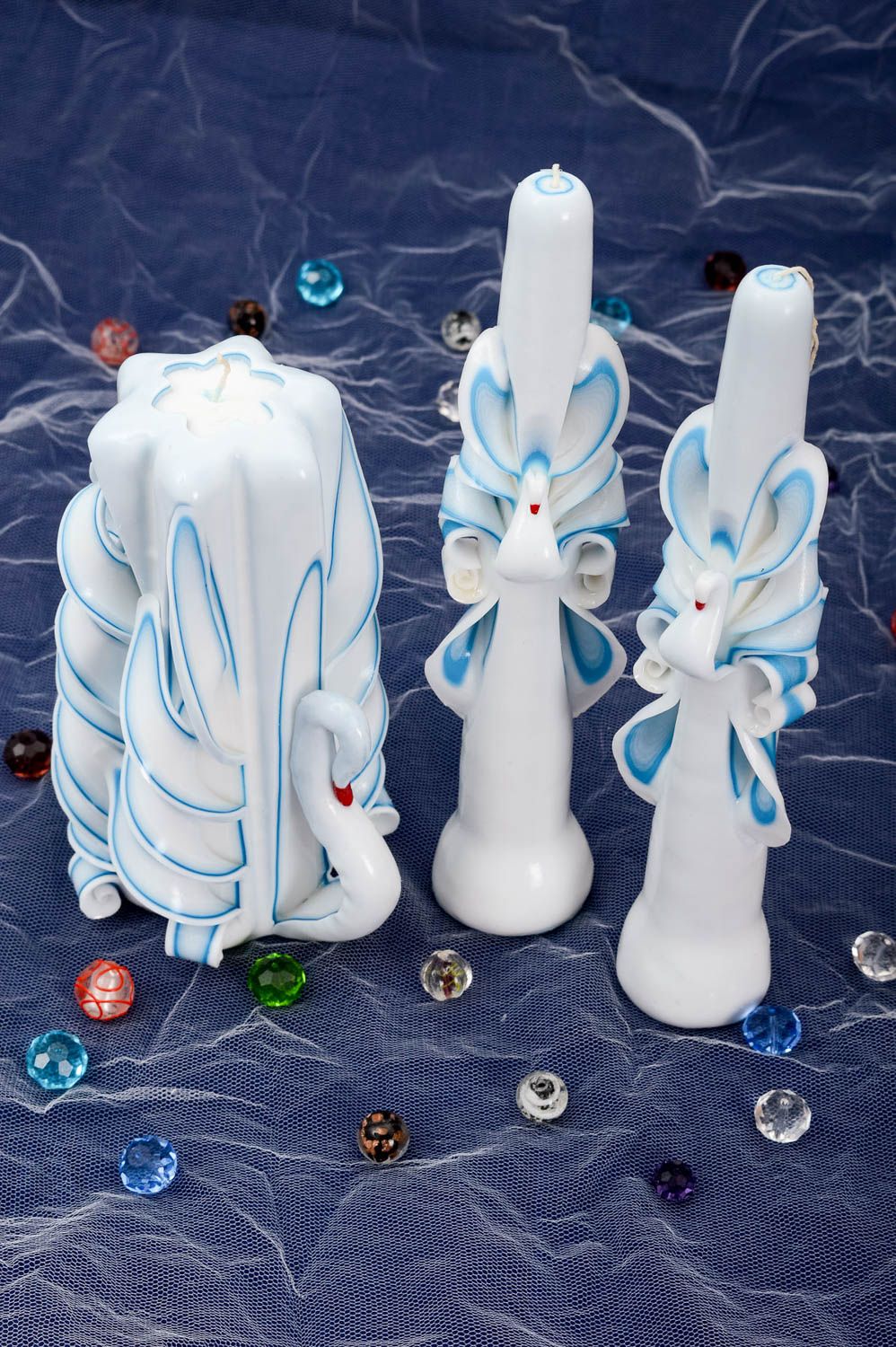 Beautiful handmade wedding candles 3 decorative candles handmade accessories photo 1