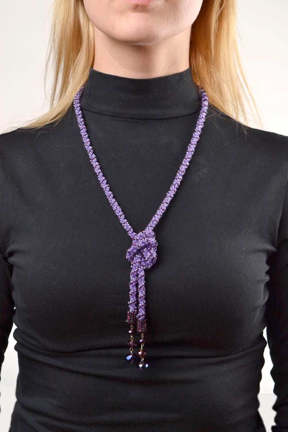 Handmade Rocailles Kette lange Halskette schöner Schmuck mit Glasperlen foto 2