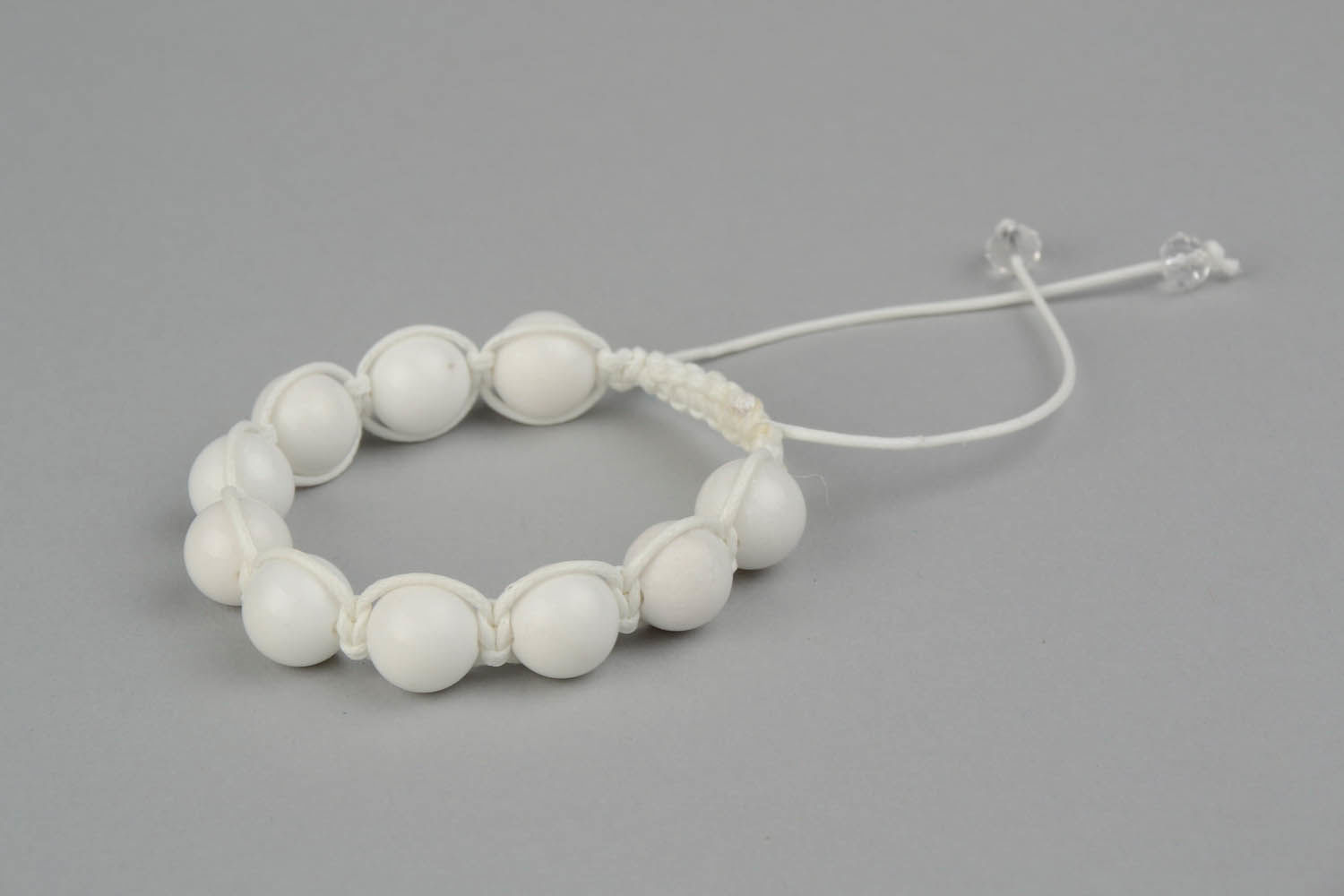 Bracelet de perles d'agate blanche photo 3